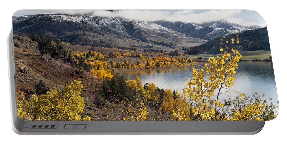 Landscapes Portable Battery Charger featuring the photograph Slide lake by Wildlife Fine Art