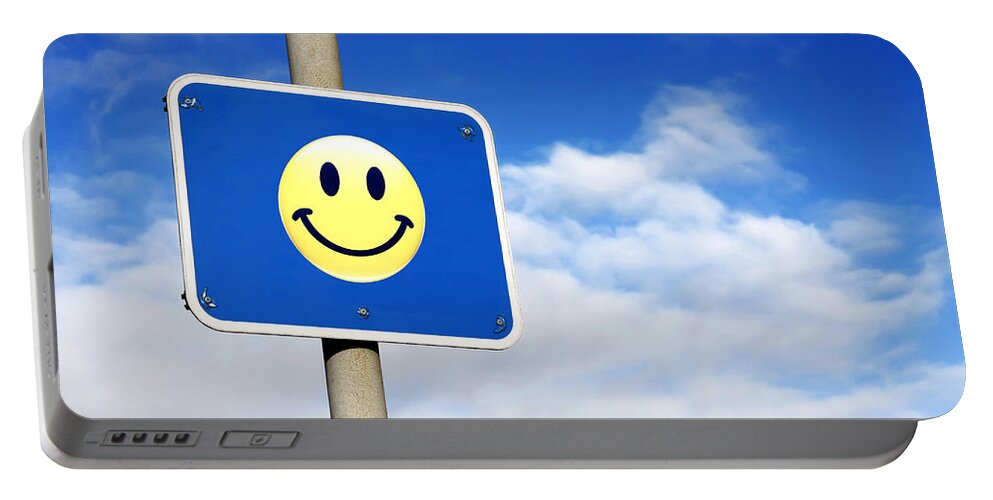 Display Portable Battery Charger featuring the digital art Smiley by Steve Ball
