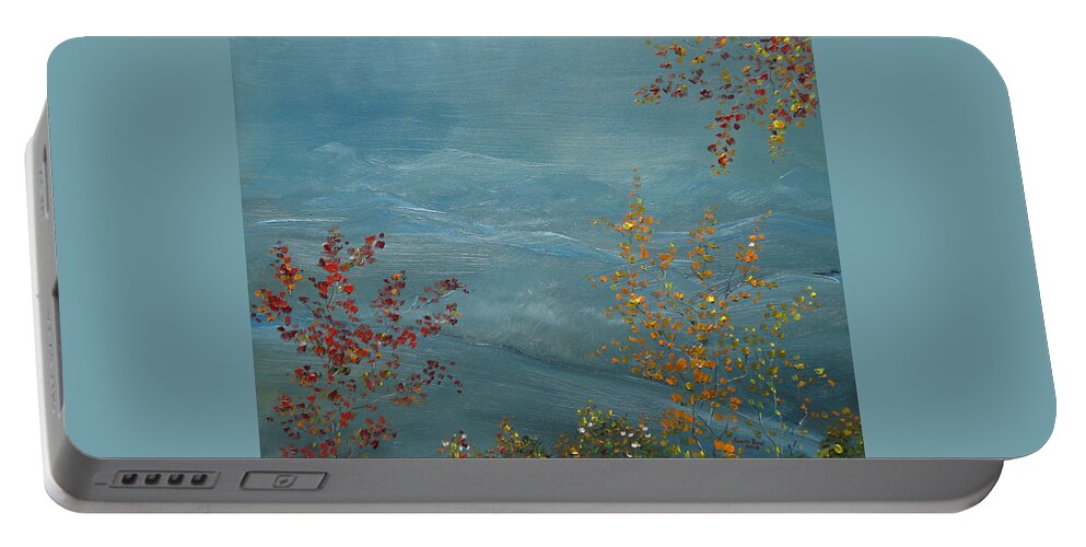 Autumn Portable Battery Charger featuring the painting Smoky Mountains in Autumn by Judith Rhue