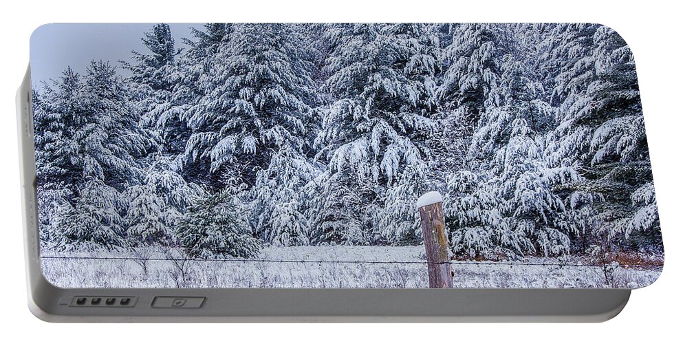 Snow Covered Pine Trees Portable Battery Charger featuring the photograph Snow Day by Rick Bartrand