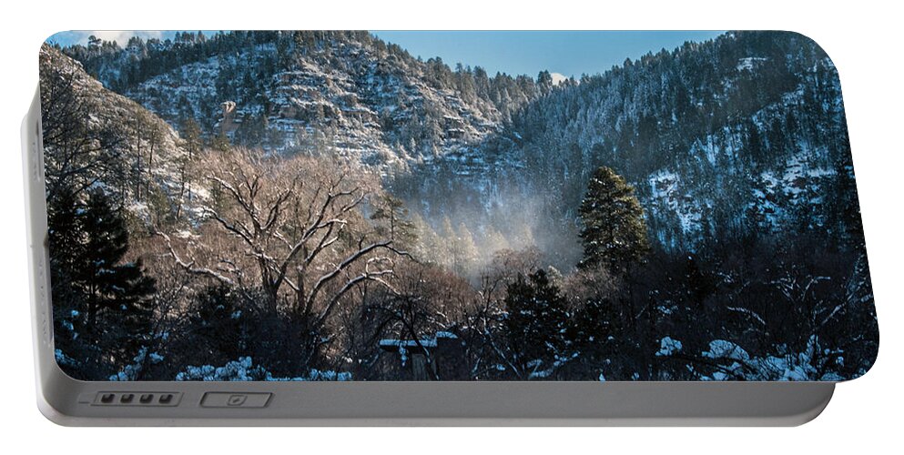 Snow Portable Battery Charger featuring the photograph Snow Flurry in West Fork by Tam Ryan