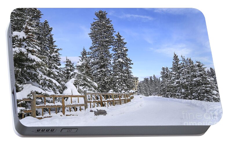 Banff Portable Battery Charger featuring the photograph Snow Path by Evelina Kremsdorf