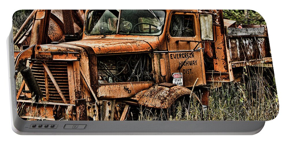 Snow Portable Battery Charger featuring the photograph Snow Plow by Ron Roberts