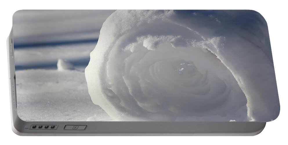 Winter Portable Battery Charger featuring the photograph Snow Roller in Late Afternoon by Karen Adams