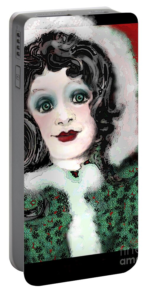 Snow Portable Battery Charger featuring the digital art Snow White Winter by Carol Jacobs