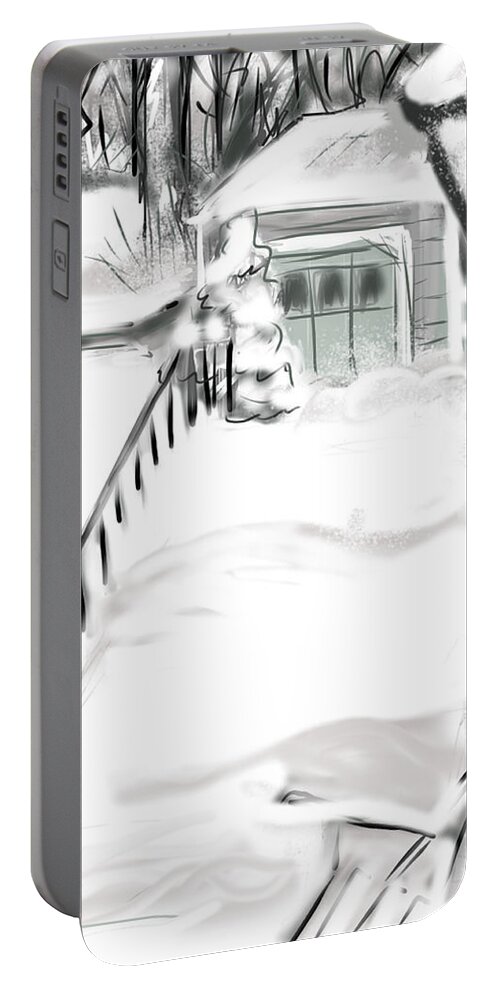Snow Portable Battery Charger featuring the digital art Snowbound by Jean Pacheco Ravinski