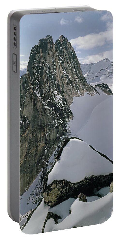 Snowpatch Spire Portable Battery Charger featuring the photograph 1M2714-Snowpatch Spire Seen from Bugaboo Spire by Ed Cooper Photography