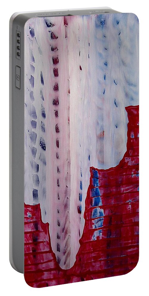 Canyon Portable Battery Charger featuring the painting Snowy Canyon original painting by Sol Luckman