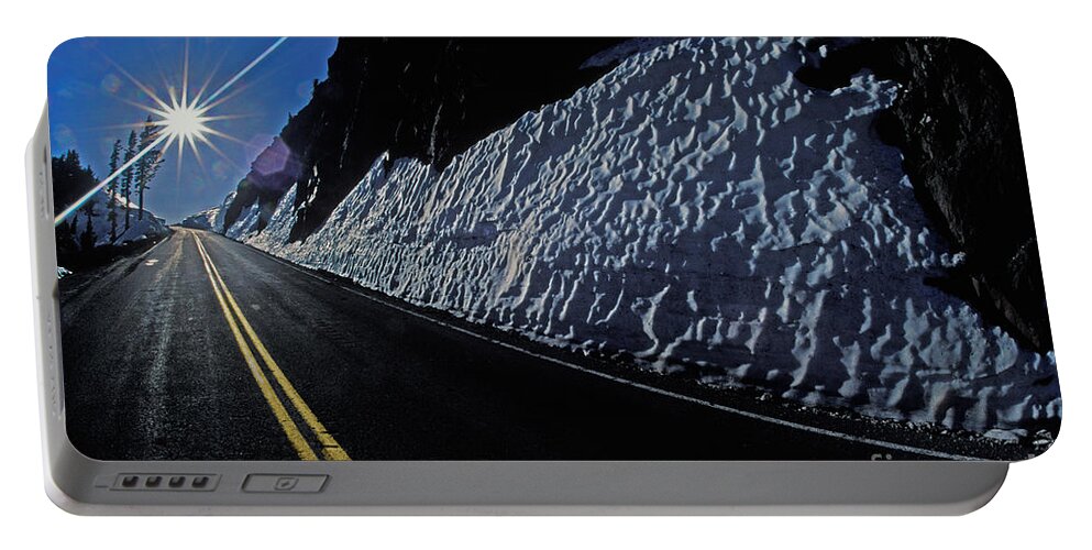 Travel Portable Battery Charger featuring the photograph Snowy Highway by Ron Sanford
