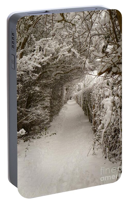 Snow Portable Battery Charger featuring the photograph Snowy Path by Vicki Spindler