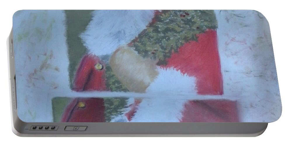 Santa Portable Battery Charger featuring the painting S'nta Claus by Claudia Goodell