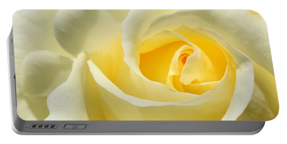 Rose Portable Battery Charger featuring the photograph Soft Yellow Rose by Sabrina L Ryan