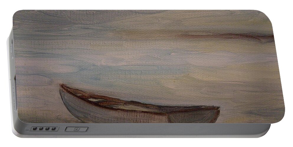 Boat Portable Battery Charger featuring the painting Solitude by Julie Brugh Riffey