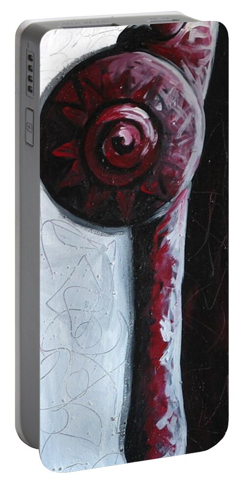 Solo Portable Battery Charger featuring the painting Solo Indian by Lance Headlee