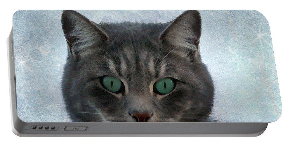 Cat Portable Battery Charger featuring the photograph Someone's Watching You by Ellen Heaverlo