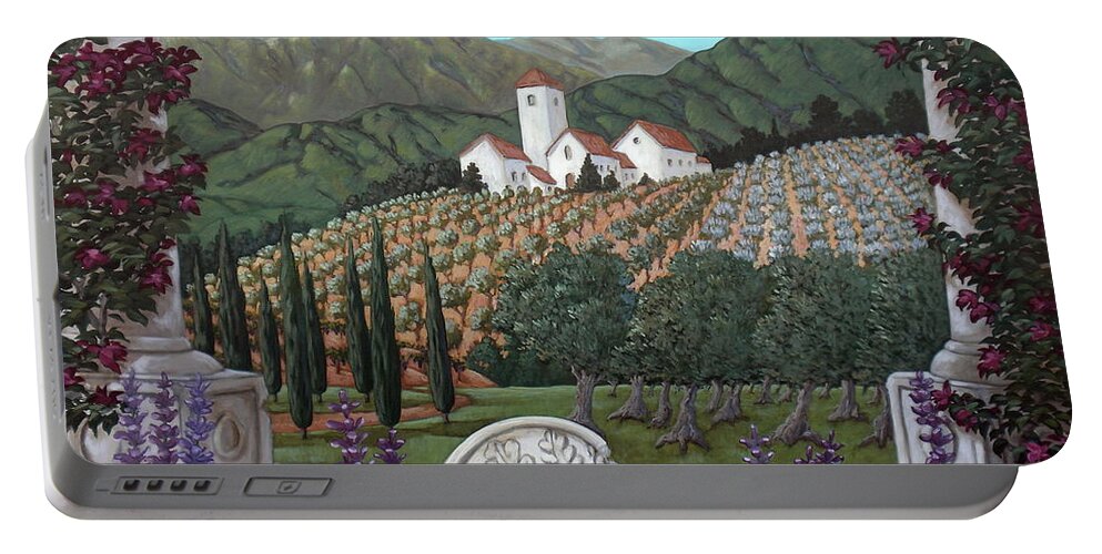 Italian Landscape Portable Battery Charger featuring the painting Somewhere in Tuscany by Gerry High