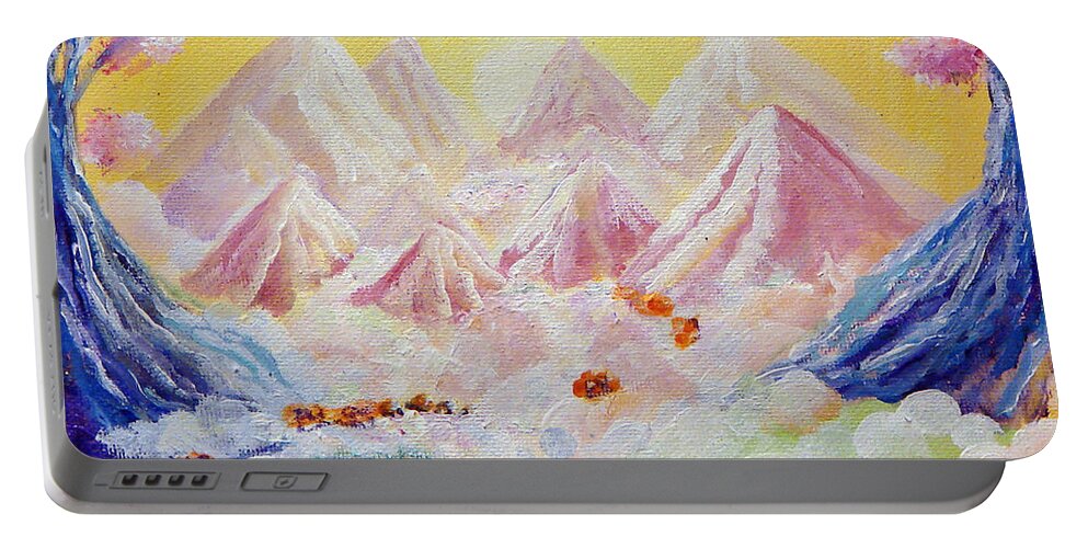 Landscape Portable Battery Charger featuring the painting Sorrows all Disappear by Ashleigh Dyan Bayer