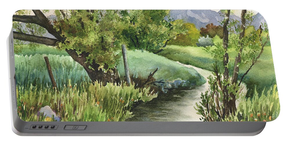 Landscape Painting Portable Battery Charger featuring the painting South Boulder Creek by Anne Gifford