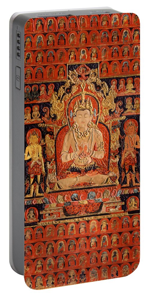 Buddha Portable Battery Charger featuring the painting South East Asian Art by Corporate Art Task Force