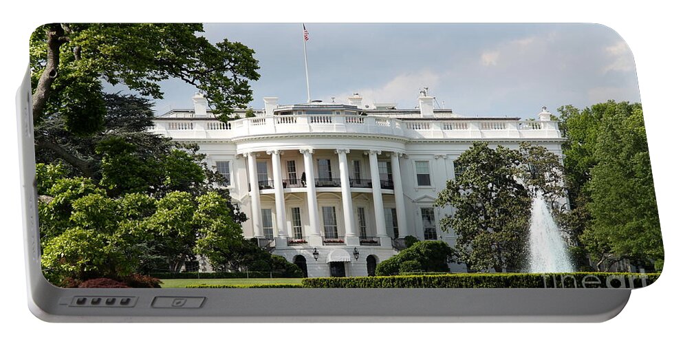 White House Portable Battery Charger featuring the photograph South Portico of the White House Washington DC by Christiane Schulze Art And Photography