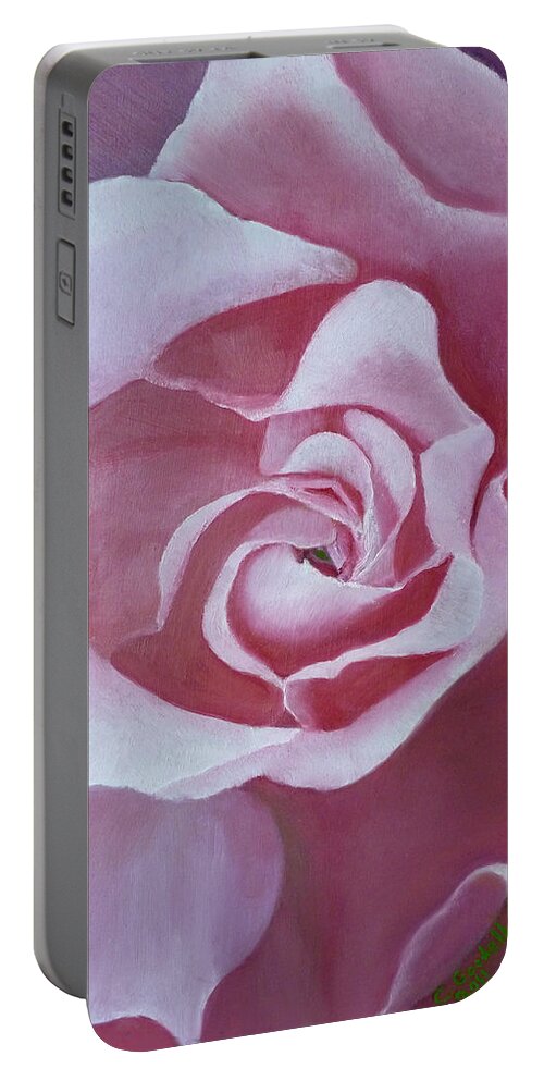 Flower Portable Battery Charger featuring the painting Spanish Beauty 2 by Claudia Goodell