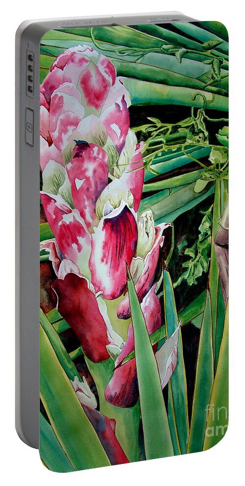 Floral Painting Portable Battery Charger featuring the painting Spanish Dagger III by Kandyce Waltensperger