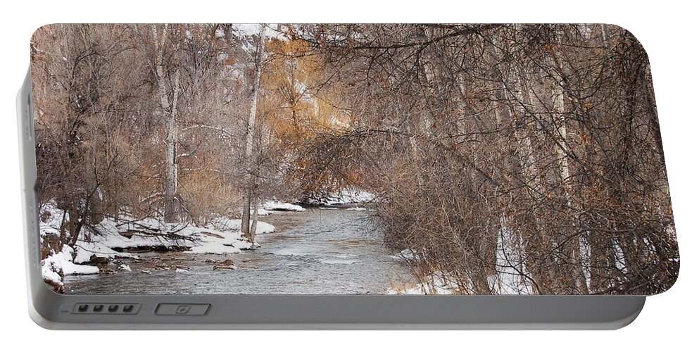 Dakota Portable Battery Charger featuring the photograph Spearfish Creek in Winter by Greni Graph