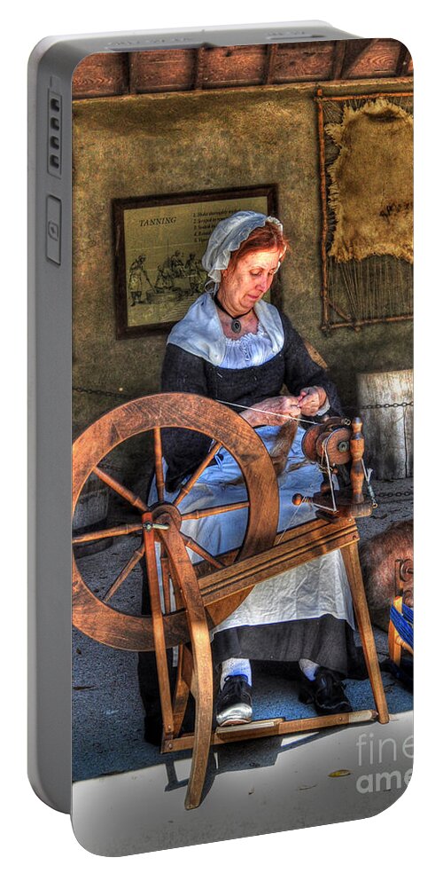 Historic Portable Battery Charger featuring the photograph Spinning Yarn by Kathy Baccari