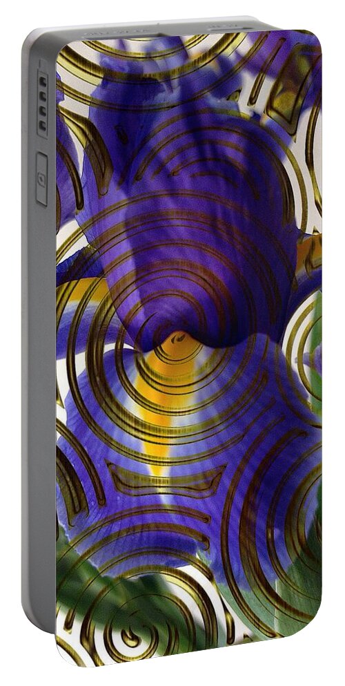 Iris Portable Battery Charger featuring the photograph Spiral Iris by John Duplantis