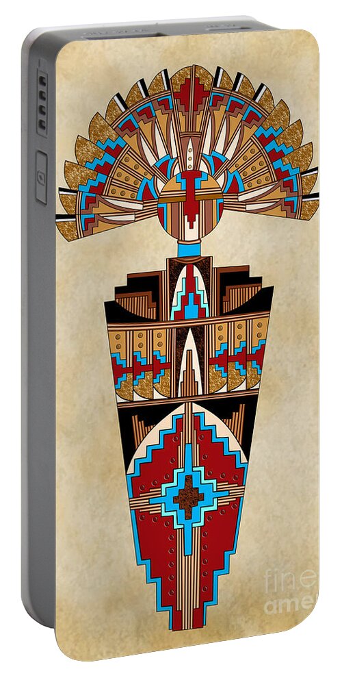 Spirit Portable Battery Charger featuring the digital art Spirit Chief by Tim Hightower