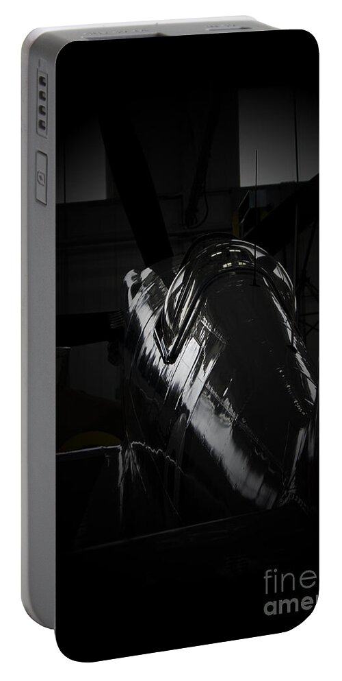 Supermarine Spitfire Portable Battery Charger featuring the photograph Dark Spitfire by Airpower Art
