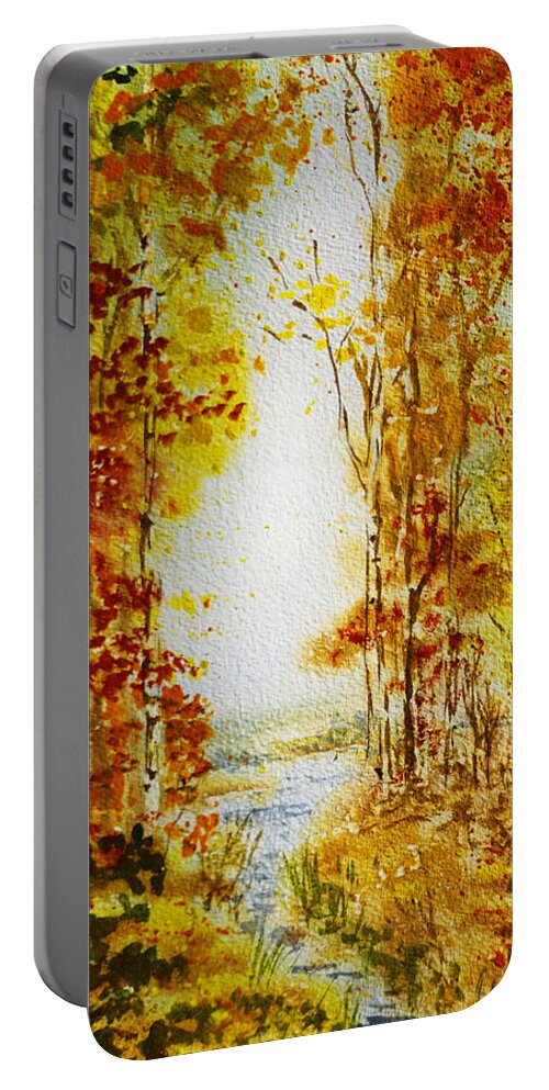 Fall Portable Battery Charger featuring the painting Splash of Fall by Irina Sztukowski
