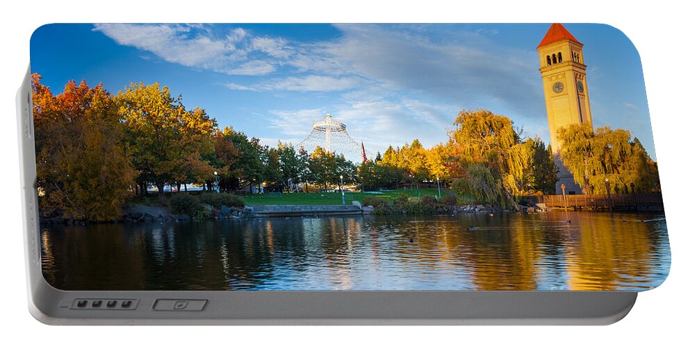 America Portable Battery Charger featuring the photograph Spokane Reflections by Inge Johnsson