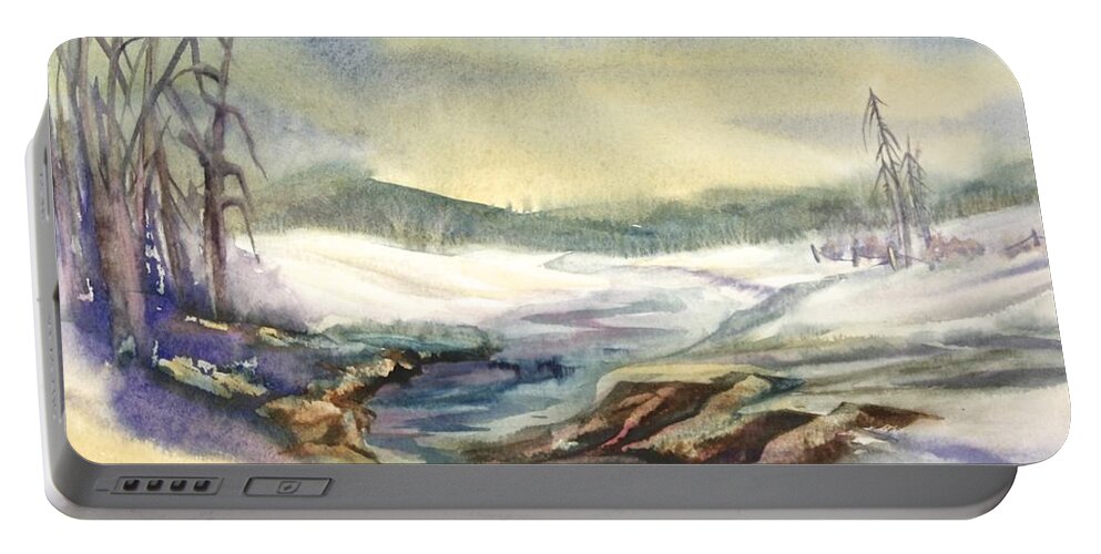 Canadian Landscape Portable Battery Charger featuring the painting Spring Break by Heather Gallup