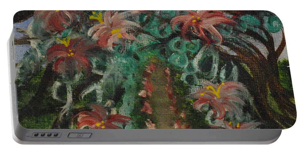 Flowers Portable Battery Charger featuring the painting Spring Dogwoods by Suzanne Surber