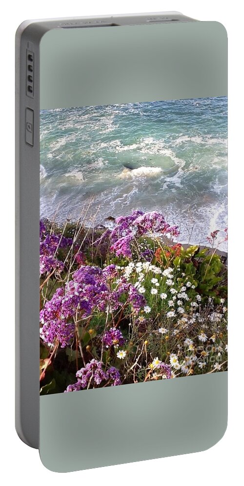 Waves Portable Battery Charger featuring the photograph Spring Greets Waves by Susan Garren