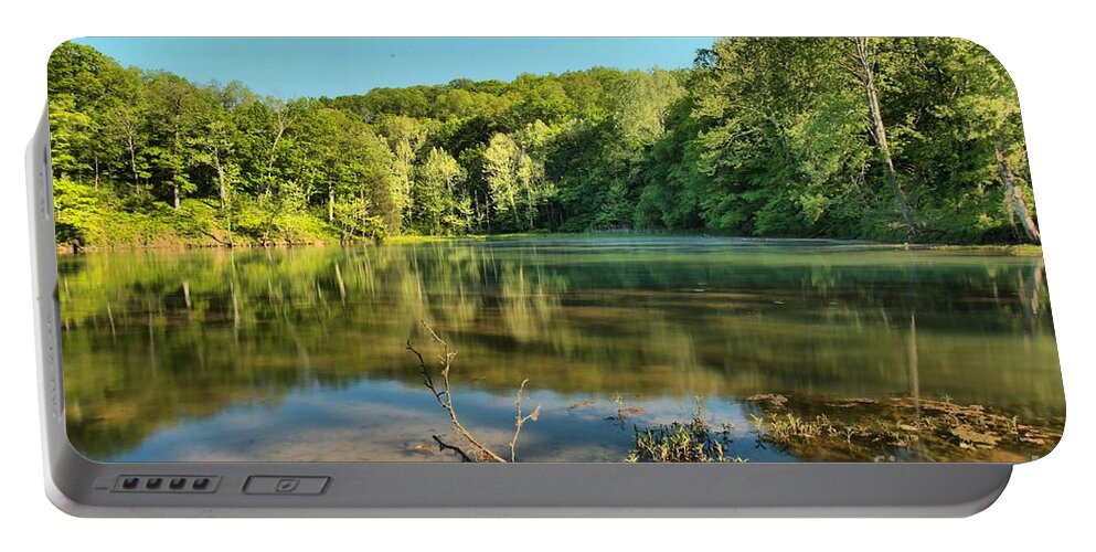 Spring Mill Lake Portable Battery Charger featuring the photograph Spring Mill Lake by Adam Jewell