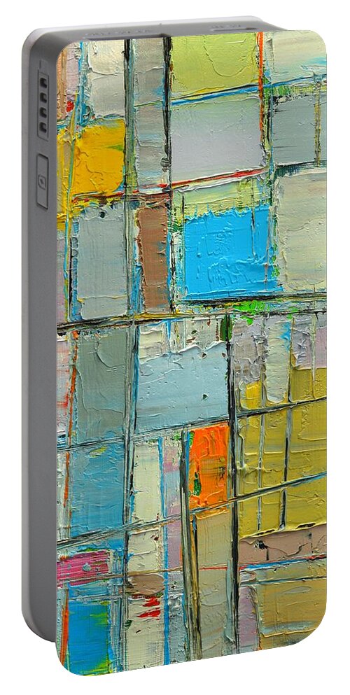 Abstract Portable Battery Charger featuring the painting SPRING MOOD - ABSTRACT COMPOSITION - abwgc2 by Ana Maria Edulescu