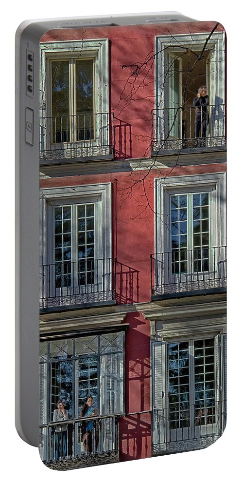 Ancient Portable Battery Charger featuring the photograph Spring Sunshine in Madrid by Joan Carroll