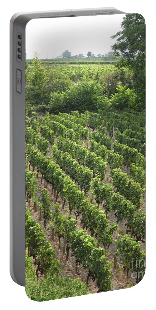 France Portable Battery Charger featuring the photograph St. Emilion vineyard by HEVi FineArt