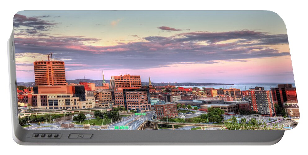 St Johns Portable Battery Charger featuring the photograph St. John's New Brunswick Sunset Skyline by Shawn Everhart