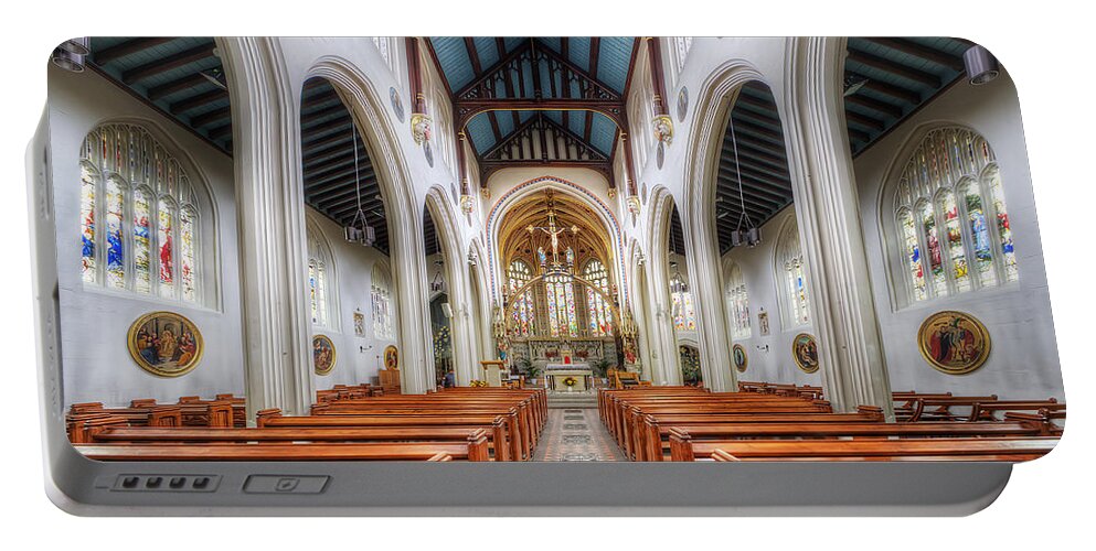Yhun Suarez Portable Battery Charger featuring the photograph St Mary's Catholic Church - The Nave by Yhun Suarez
