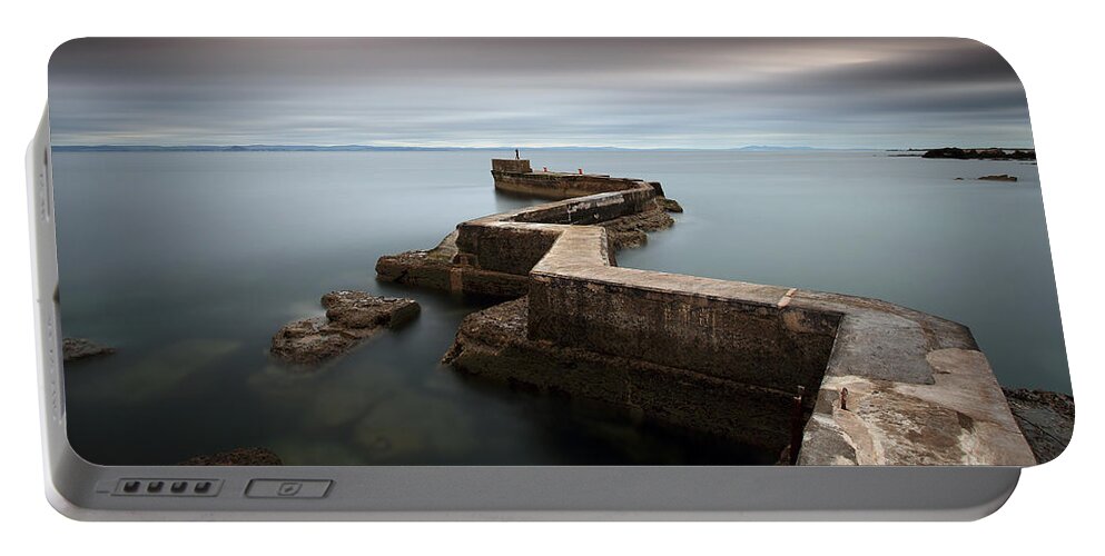 St Monans Pier Portable Battery Charger featuring the photograph St Monans Pier at Sunset by Maria Gaellman