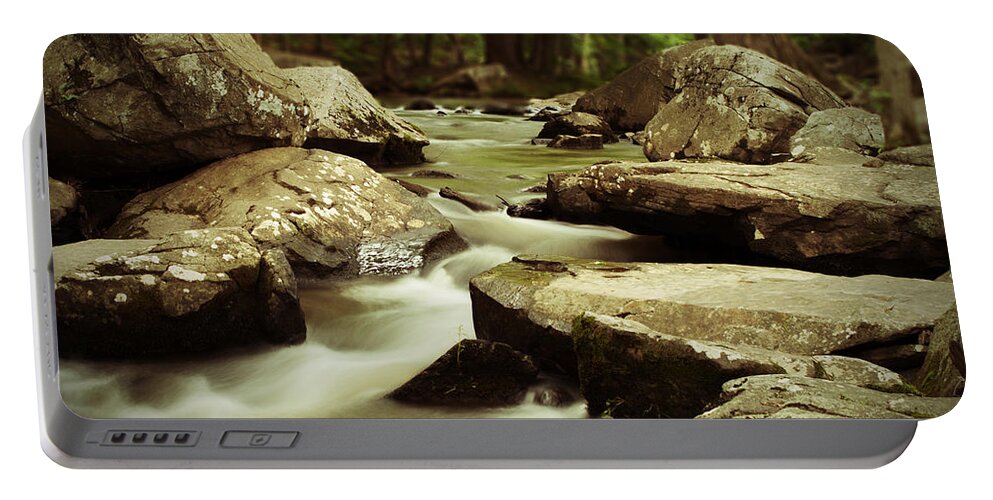 Stream Portable Battery Charger featuring the photograph St. Peters Stream by Michael Porchik
