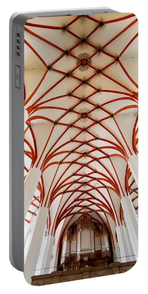 Organ And Ceiling Portable Battery Charger featuring the photograph St Thomas Leipzig by Jenny Setchell