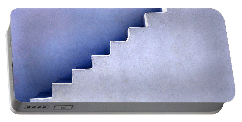 Stair Portable Battery Charger featuring the photograph Stairs In Santorini by Bob Christopher