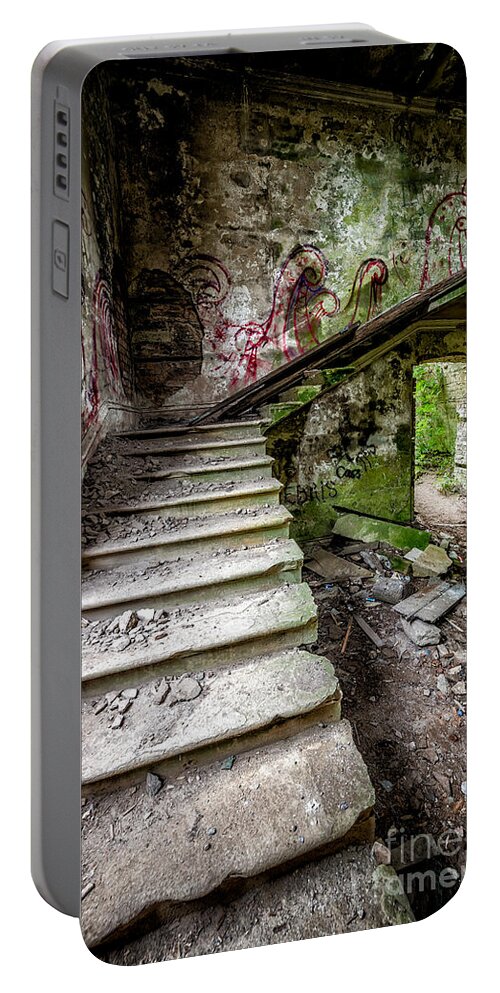 Mansion Portable Battery Charger featuring the photograph Stairway Graffiti by Adrian Evans