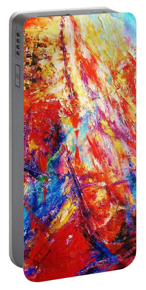 Energy Art Portable Battery Charger featuring the painting STAIRWAY TO HEAVEN. Collection 5D by Helen Kagan