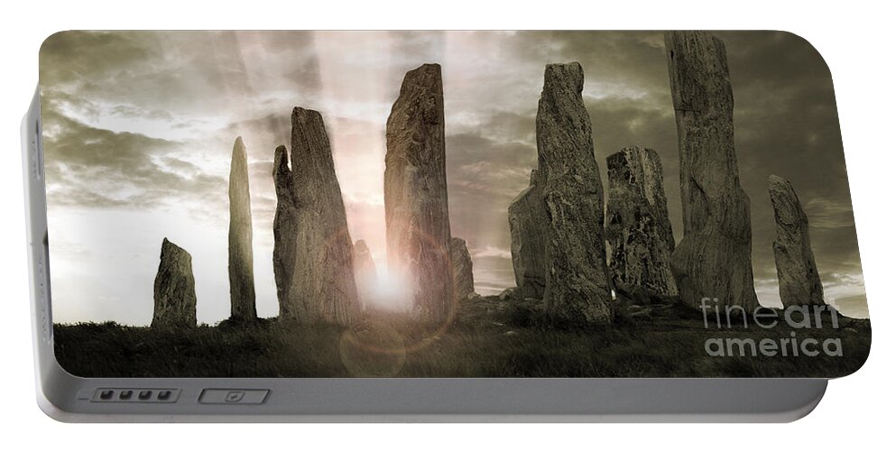 Nag000927h Portable Battery Charger featuring the photograph Standing Stones #1 by Edmund Nagele FRPS