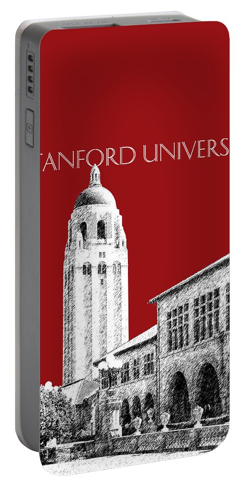 University Portable Battery Charger featuring the digital art Stanford University - Dark Red by DB Artist